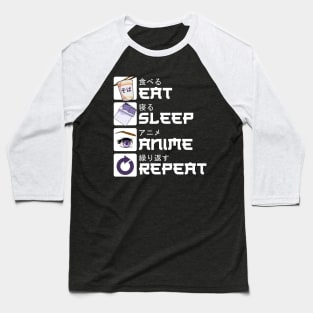 Eat Sleep Anime Repeat Manga Japanese Anime Stuff Baseball T-Shirt